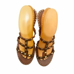 Ash Brown Studded Multi-Strap gladiator Women's Sandals size 40